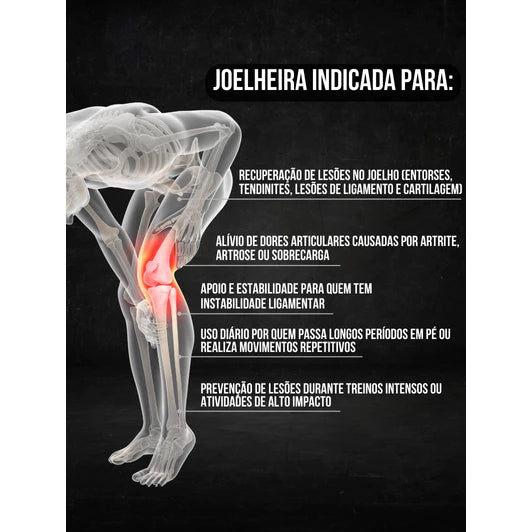 Kit Joelheira Compressão Ortopédica Ajustável - Alívio de Dor e Suporte Esportivo