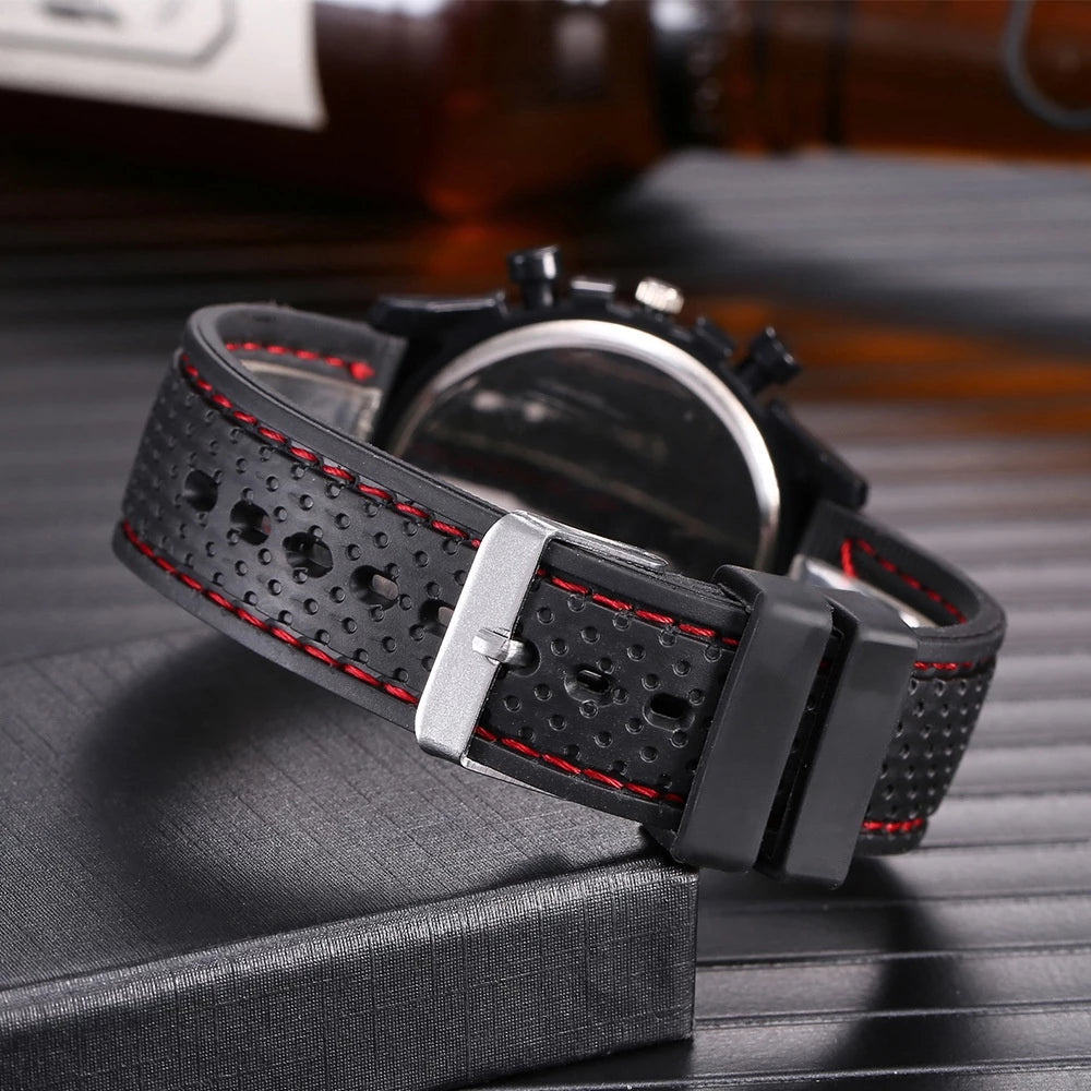 Relógio Digital Esportivo Masculino Resistente À Água - Pulseira De Silicone