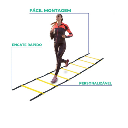 Kit Treinamento Funcional Agilidade 5 Chapéus + 5 Cones e Escada