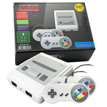 Video Game Classic Super Nintendo Mini SNES Com 2 Controles 8 Bits 620 Jogos Original