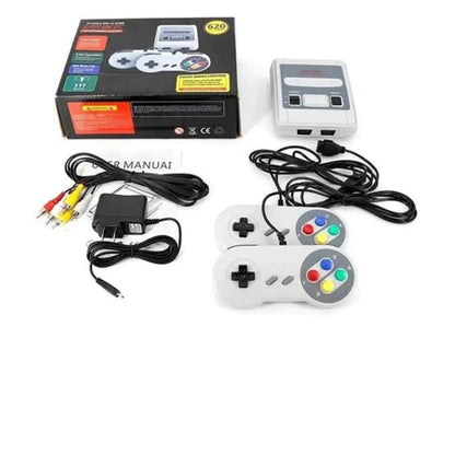 Video Game Classic Super Nintendo Mini SNES Com 2 Controles 8 Bits 620 Jogos Original
