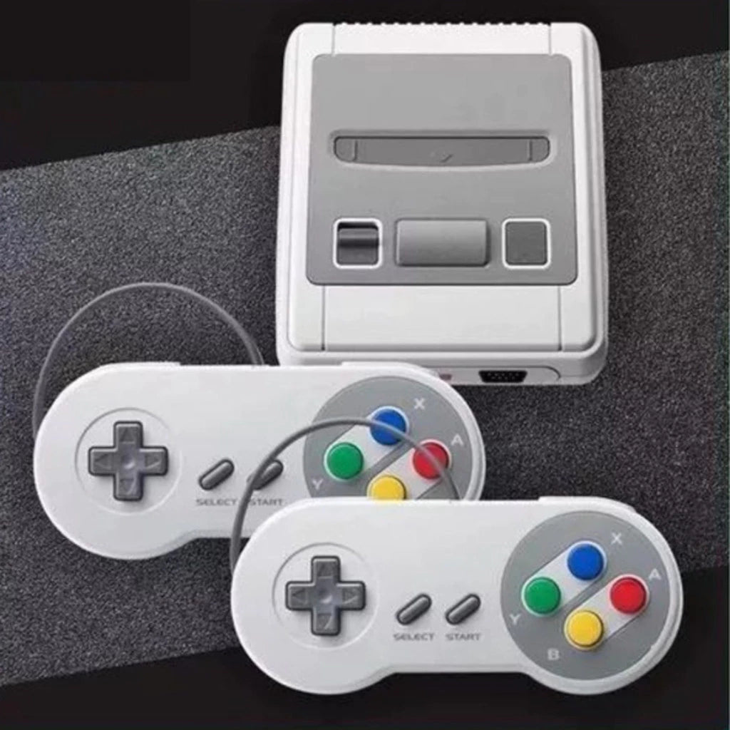 Video Game Classic Super Nintendo Mini SNES Com 2 Controles 8 Bits 620 Jogos Original