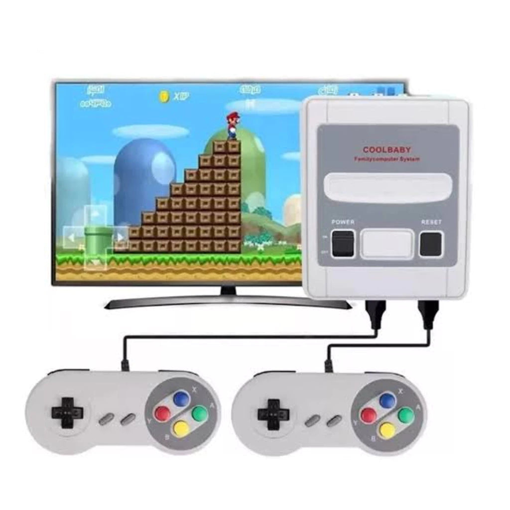 Video Game Classic Super Nintendo Mini SNES Com 2 Controles 8 Bits 620 Jogos Original
