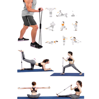 Kit Treine Em Casa Completo Elástico Extensor Cross Tube + Kit com 5 Faixa + Corda de Pular