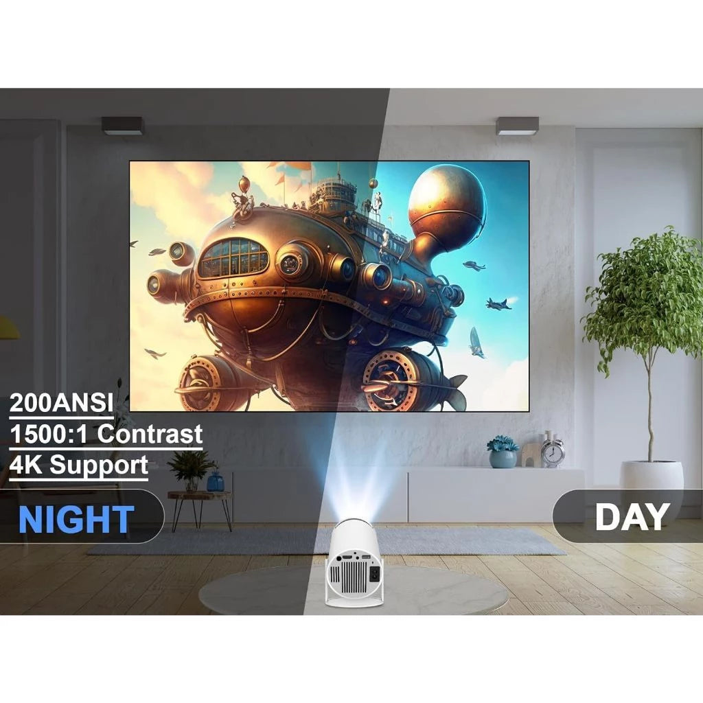 Projetor HY300 Original Portátil Smart Android 11 4K Ultra HD HDMI Wifi Bluetooth Alto Falante Embutido