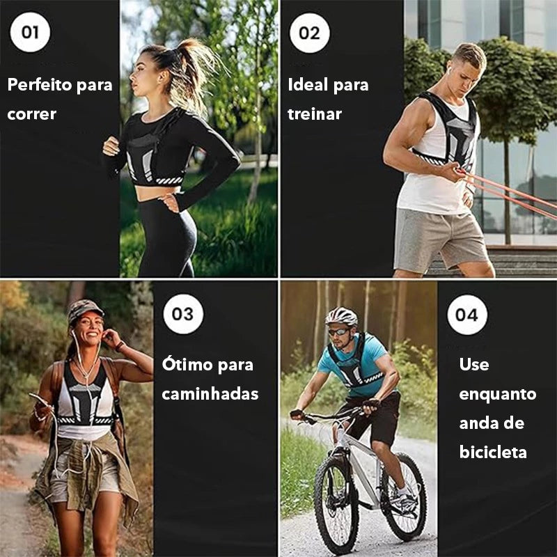 Colete De fitness Esportivo Refletivo De Corrida Respirável No Peito